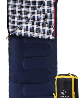 REDCAMP Cotton Flannel Sleeping Bag for Camping Backpacking, Adults Cold Weather Envelope Sleeping Bags with 2/3/4/6lbs Filling